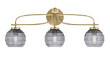 Cavella 3 Light Ribbed Glass Vanity Light 27.25 Inch Length by Toltec - 3913-5112
