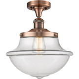 Oxford 1 Light Semi Flush Mount 13.5 and 11.75 Inch Wide by Innovations - 517-1CH-G54