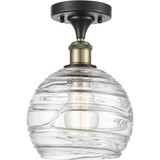 Athens Deco Swirl 1 Light Semi Flush Mount 11.88 InchX8 Inch by Innovations - 616-1F-G1213-8