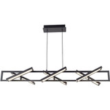 Helix 75W 6 LED Rectangular Pendant 9 Inch Tall and 48 Inch Length by Abra - 10111PN