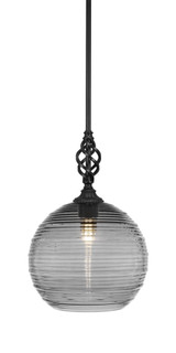 Elegante 1 Light Steel Medium Pendant 16.25 Inch Tall by Toltec - 80-12-1625