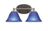 Capri 2 Light Steel Vanity Light 15.75 Inch Length by Toltec - 5912-751575