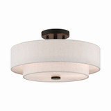 Meridian 3 Light 15 Inch Wide Semi Flush Mount by Livex - 51084