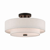 Meridian 3 Light 15 Inch Wide Semi Flush Mount by Livex - 51084