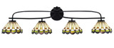 Cavella 4 Light Steel Vanity Light 38.75 Inch Length by Toltec - 3914-MB-9355