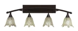 Bow 4 Light Vanilla Glass Vanity Light 39.25 Inch Length by Toltec - 174--125-3925