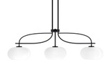 Cavella 3 Light Steel Small Island Pendant 42 Inch Length by Toltec - 3936-MB-204