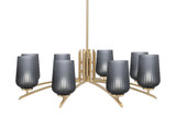 Kurve 8 Light Oversized Chandelier by Toltec 3708-NAB-4250 - 3708-NAB-4250