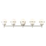 Oldwick 5 Light White Glass Vanity Light by Livex - 5715