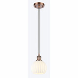 White Venetian 1 Light Cord Hung Mini Pendant by Innovations - 516-1P-G1217-6