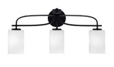 Cavella 3 Light Cylinder Glass Vanity Light 25.5 Inch Length by Toltec - 3913-MB-4062