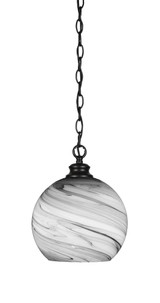 Kimbro 1 Light Small Chain Hung Pendant 12 Inch Tall by Toltec - 92-BN-4359