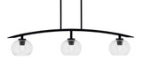 Kurve 3 Light Steel Island Pendant 41.25 Inch Length by Toltec - 3736-MB-21