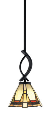 Cavella 1 Light Art Glass Small Pendant 11.75 Inch Tall by Toltec - 3901-MB-9185