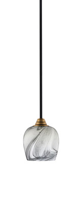 Paramount 1 Light Steel Small Pendant 7 Inch Tall by Toltec - 3401-BN-4810