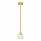 White Mouchette 1 Light Stem Hung Mini Pendant 7.5 Inch Tall by Innovations - 616-1S-G1216-6