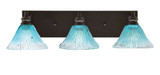 Edge 3 Light Teal Crystal Glass Vanity Light by Toltec - 1163-ES-458