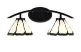 Kurve 2 Light Art Glass Vanity Light 18.25 Incy Tall by Toltec - 3722-MB-9125