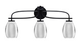 Cavella 3 Light Down Metal Shade Vanity Light 26.25 Inch Length by Toltec - 3913-MB-426-CH