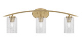 Kurve 3 Light Steel Vanity Light 29 Inch Length by Toltec - 3723-GP-300