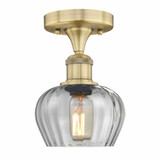 Fenton 1 Light 6.5 Inch Wide Steel Semi Flush Mount by Innovations - 616-1F-G9