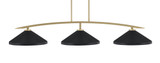 Kurve 3 Light Steel Island Pendant 54.25 Inch Length by Toltec - 3733-424