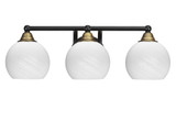 Paramount 3 Light Steel Vanity Light 7 Inch Tall by Toltec - 3423-BN-4100