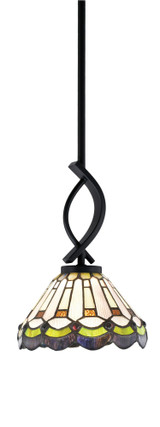 Cavella 1 Light Art Glass Small Pendant 11.25 Inch Tall by Toltec - 3901-MB-9355