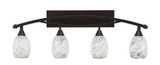 Bow 4 Light Fusion Glass Vanity Light 37.75 Inch Length by Toltec - 174--135-3775