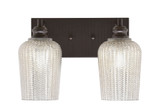 Edge 2 Light Textured Glass Vanity Light by Toltec - 1162-BN-4250