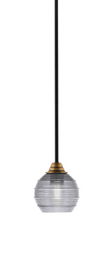 Paramount 1 Light Small Pendant 6.25 Inch Tall by Toltec - 3401-BN-5110