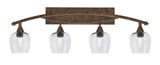 Bow 4 Light Down Steel Vanity Light 38.5 Inch Length by Toltec - 174-13-48
