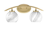 Kurve 2 Light Steel Vanity Light 9 Inch Tall by Toltec - 3722-NAB-91