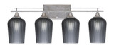 Uptowne 4 Light Textured Glass Vanity Light 27.5 Inch Length by Toltec - 134-AS-4250