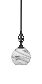 Elegante 1 Light Glass Small Pendant 14.25 Inch Tall by Toltec - 80-95-1425