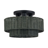 Weavington 3 Light Large Semi Flush Mount 9.25 Inch X 15 Inch Wide by Livex - 60047