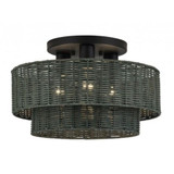 Weavington 3 Light Large Semi Flush Mount 9.25 Inch X 15 Inch Wide by Livex - 60047