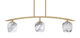 Kurve 3 Light Bar Island Pendant 10 Inch Tall by Toltec - 3736-NAB-4810