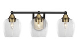 Paramount 3 Light Steel Vanity Light 8 Inch Tall by Toltec - 3423-BN-4810