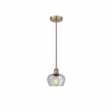 Fenton 1 Light Cord Hung Small Pendant 8.5 Inch Tall by Innovations - 616-1P-FEN