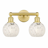 White Mouchette 2 Light Vanity Light 15 Inch Wide by Innovations - 616-2W-G1216-6