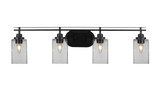 Odyssey 4 Light Square Glass Vanity Light 37.25 Inch Length by Toltec - 2614-BN-530