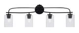 Cavella 4 Light Steel Vanity Light 35.75 Inch Length by Toltec - 3914-MB-4062