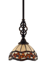 Elegante 1 Light Steel Small Stem Pendant 10 Inch Tall by Toltec - 80-7-10-