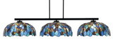 Atlas 3 Light Art Glass Large Island Pendant 52.5 Inch Length by Toltec - 4523-MB-935