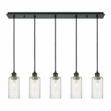 Crown Point 5 Light Cord Hung Linear Pendant 36.88 Inch Wide by Innovations - 125B-5P-G434-7