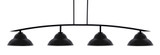 Kurve 4 Light Bar Island Pendant 72.75 Inch Wide by Toltec - 3734-GP-428-GP
