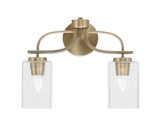 Cavella 2 Light Square Glass Vanity Light 15.75 Inch Tall by Toltec - 3912-53