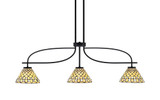 Cavella 3 Light Steel Small Island Pendant 12.25 Inch Tall by Toltec - 3936-MB-9395