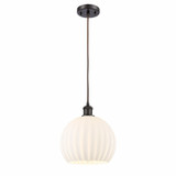 White Venetian 1 Cord Hung Small Pendant 11.75 Inch Tall by Innovations - 516-1P-G1217-10